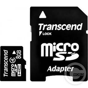 Карта памяти Transcend microSDHC 8 GB Card Class 4 + SD adapter