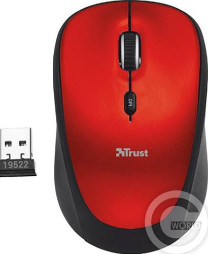 Мышь TRUST YVI Wireless Mouse red
