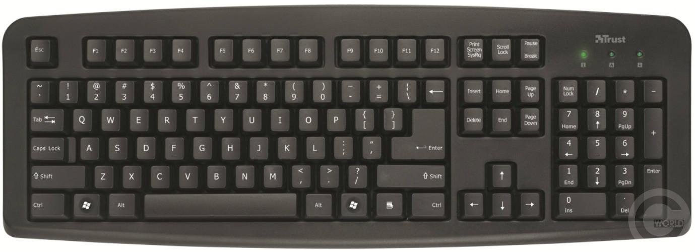 Компьютерная клавиатура Trust ru ClassicLine Keyboard, Black