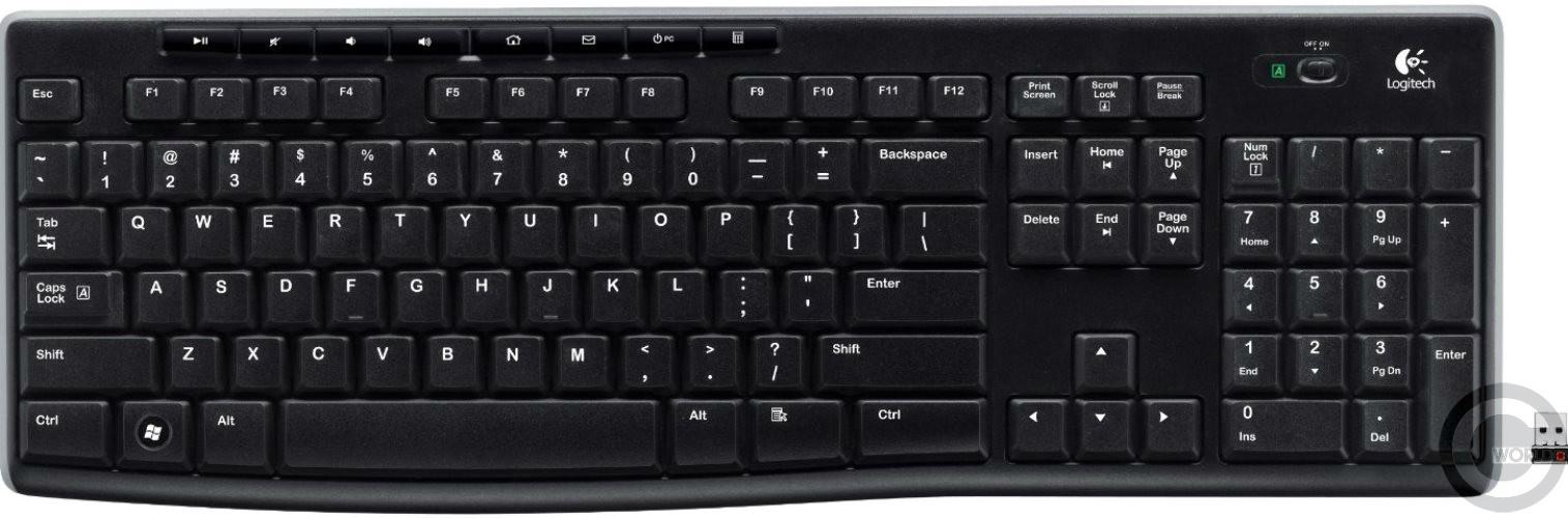Компьютерная клавиатура Logitech Wireless keyboard K270, Black